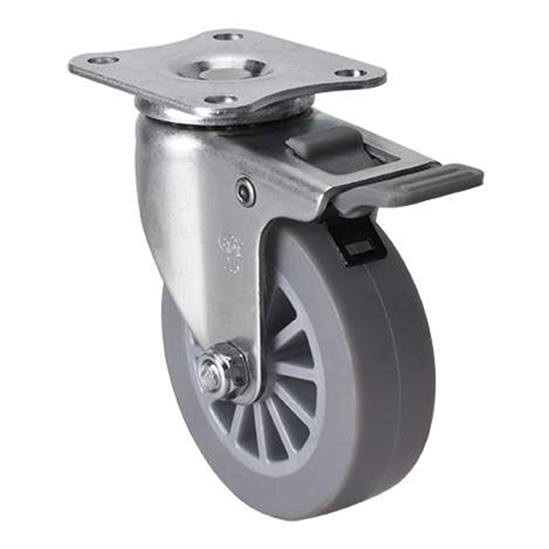 EDL Mini 2.5'' 30kg Plate Plastic Dual Brake TPE Caster 261225H-2625-53