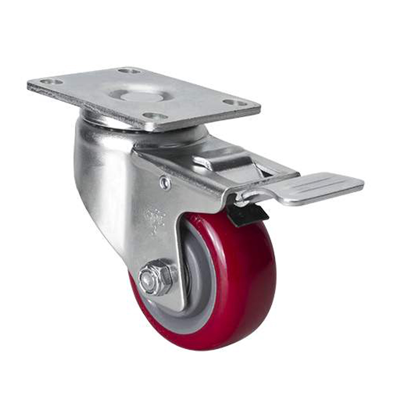 EDL Medium 3" 150kg Plate Iron Dual Brake TPU Caster 50123L-503-86