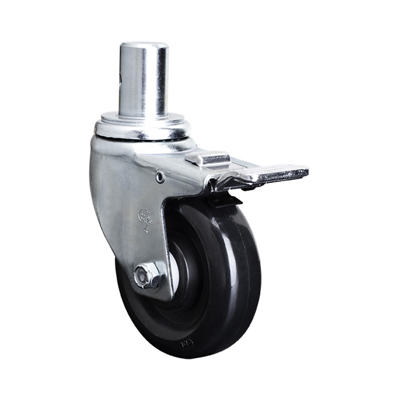 EDL Medium 4'' 120Kg Stem Al. Dual Brake PU Caster 50164P-504-65