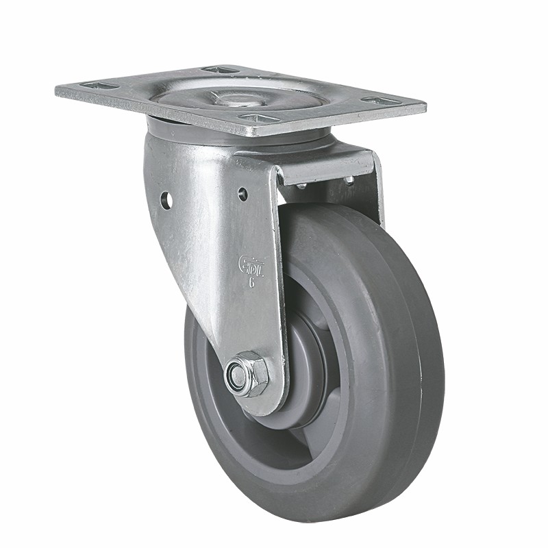 EDL Heavy 6" 320kg Plate Swivel TPE Caster 77116-706-56/M12X80
