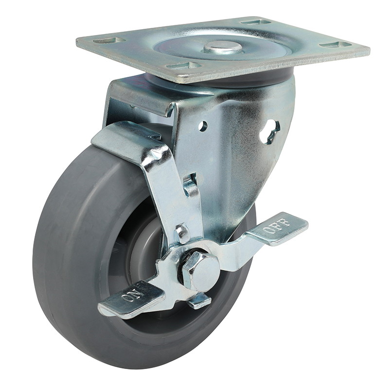 EDL Heavy 6"320kg Plate Side Wheel Brake TPE Caster 77126C-706-56/C/M12X90