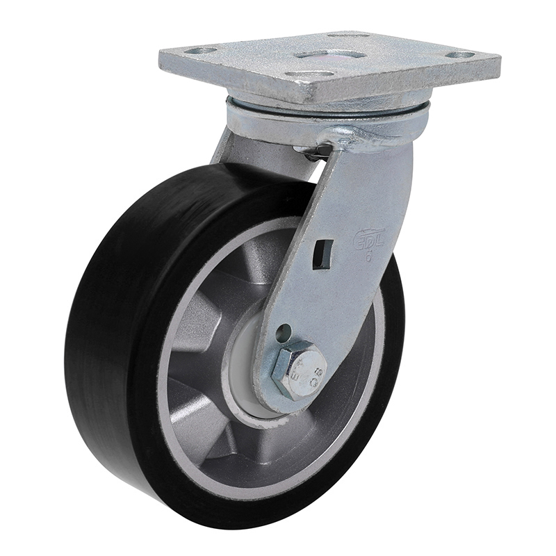 易得力抗靜電重型6英寸750Kg平頂萬(wàn)向高強(qiáng)度聚氨酯TPU腳輪 78116-A786-86A